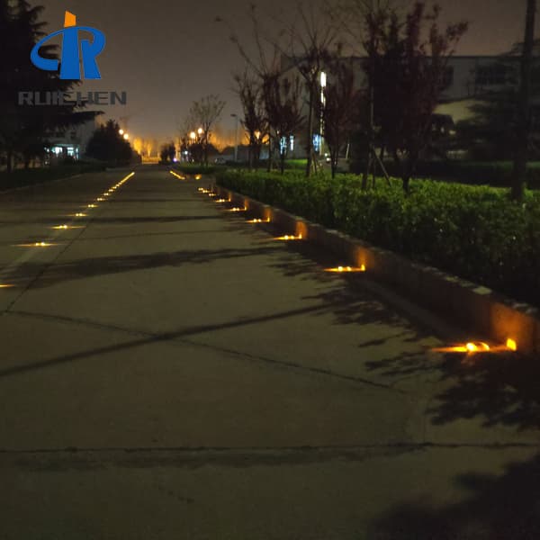 Amber Coloured Solar Cat Eyes In Japan For Parking Lot